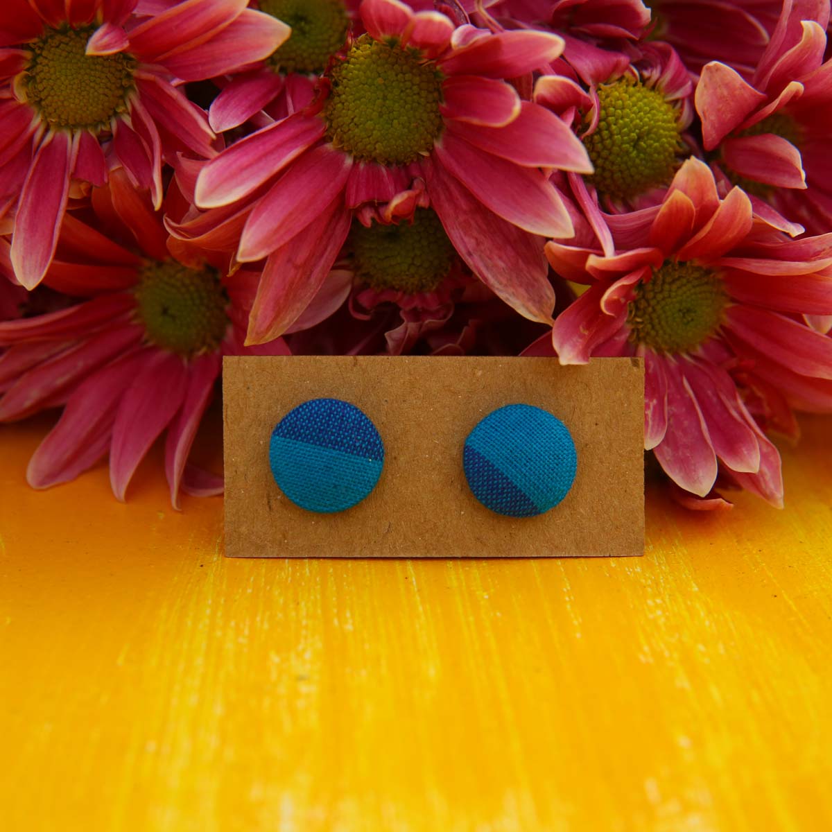 Blue Handloom Stud Earrings