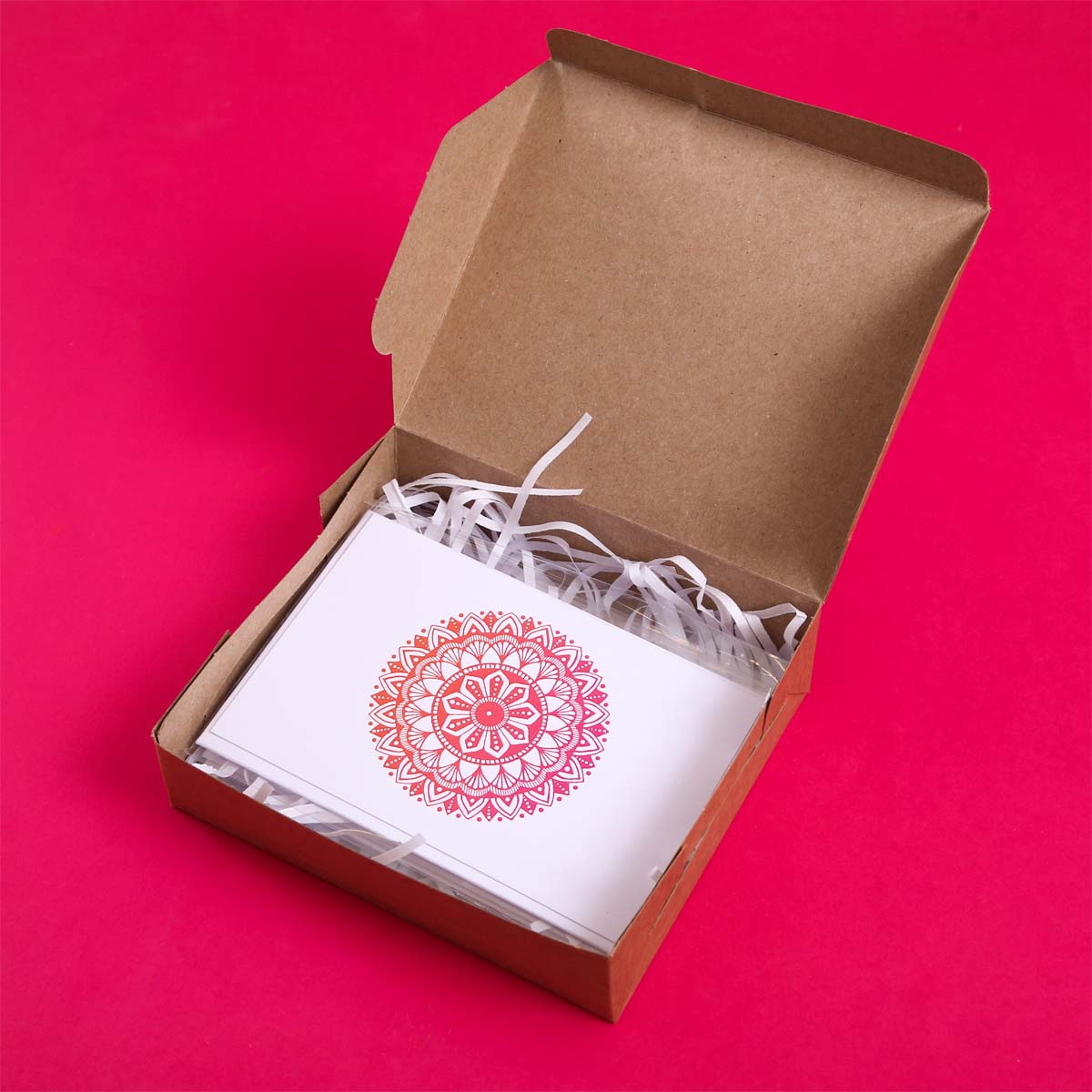 Pink & Orange Shaded Luna Mandala Card Set