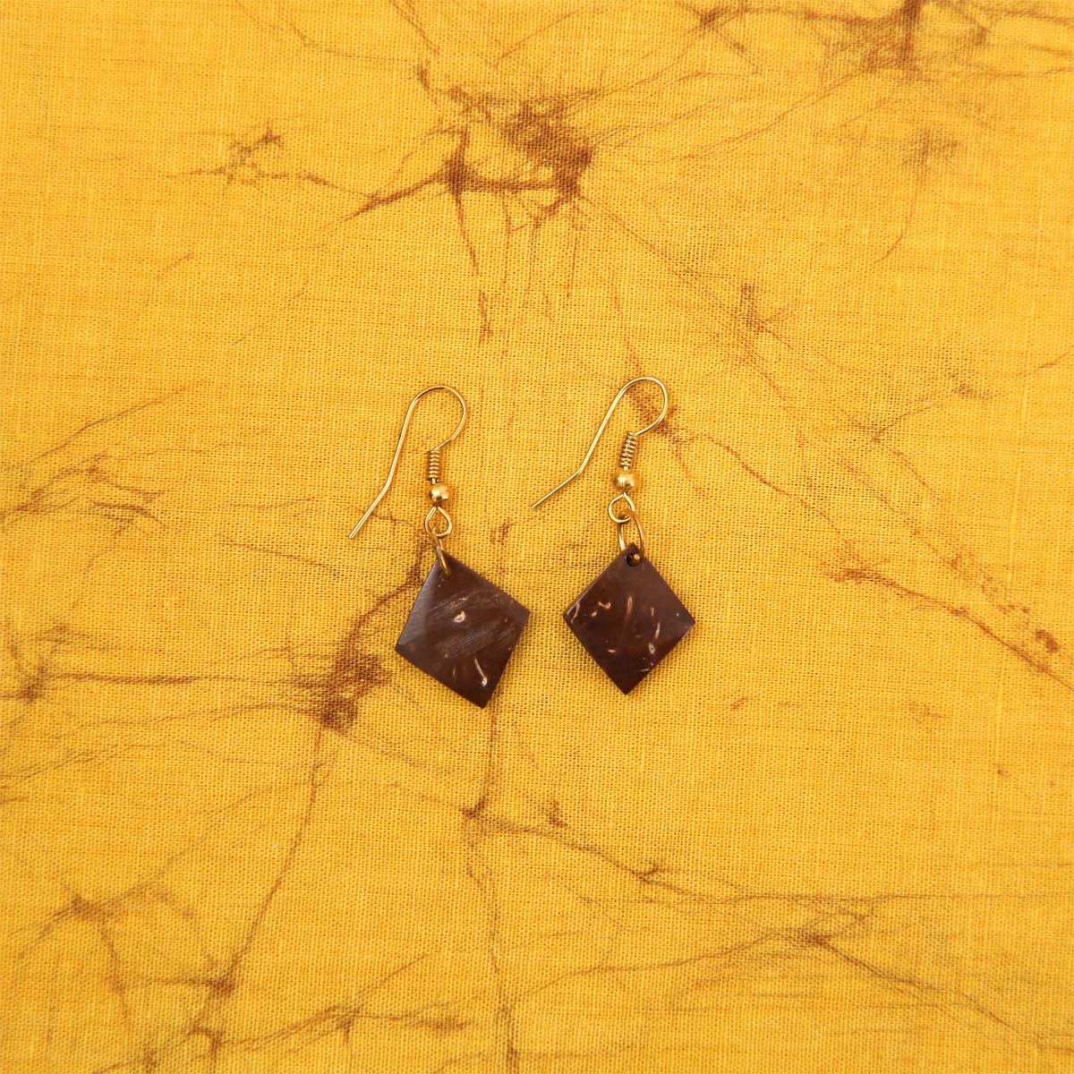 Diamond Coconut Shell Earrings