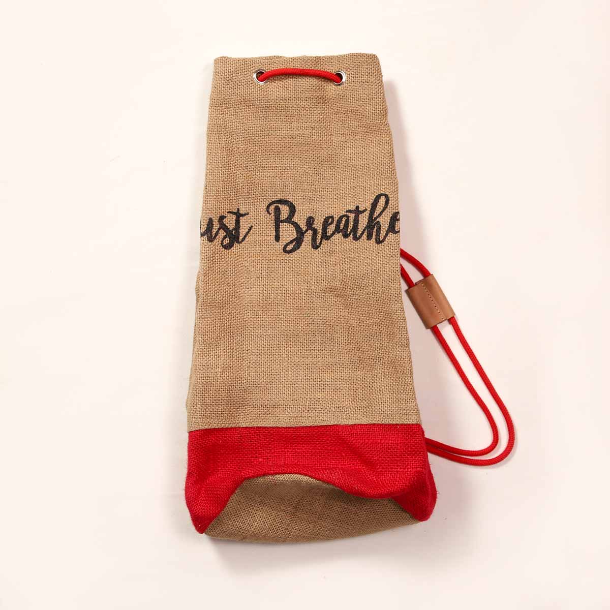 Just Breathe Burlap Yoga Mat Bag