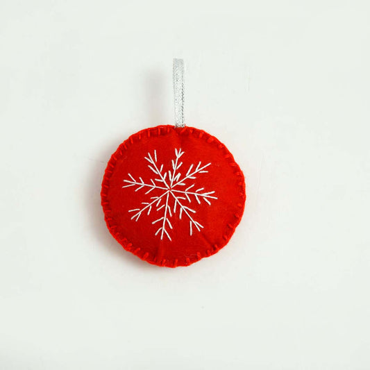 Red Fabric Bauble Ornament