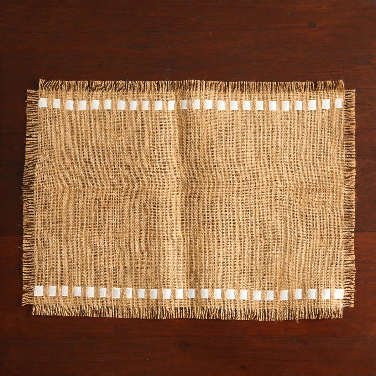 Brown Burlap Squares Table Mat