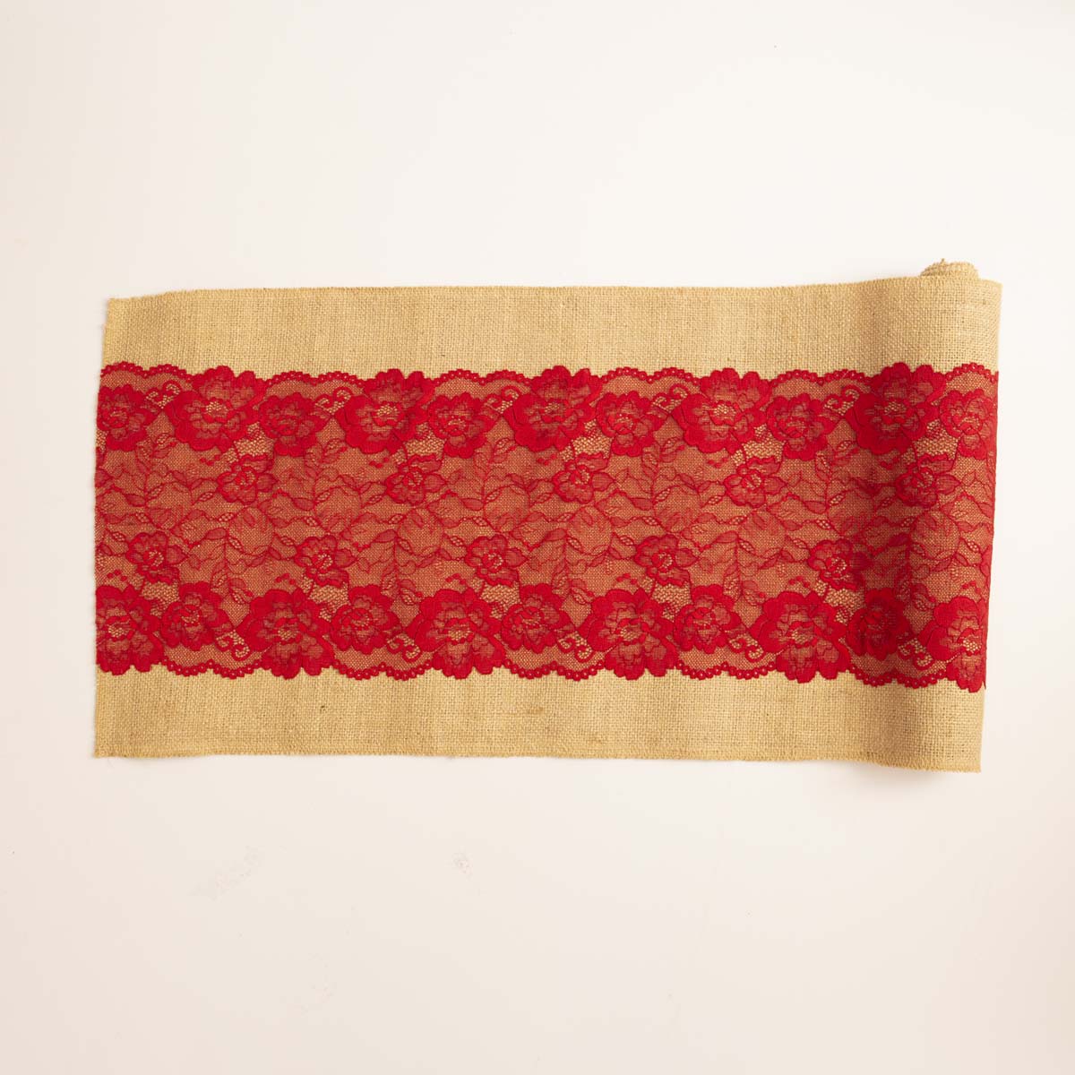 Cherry Burlap Table Runner