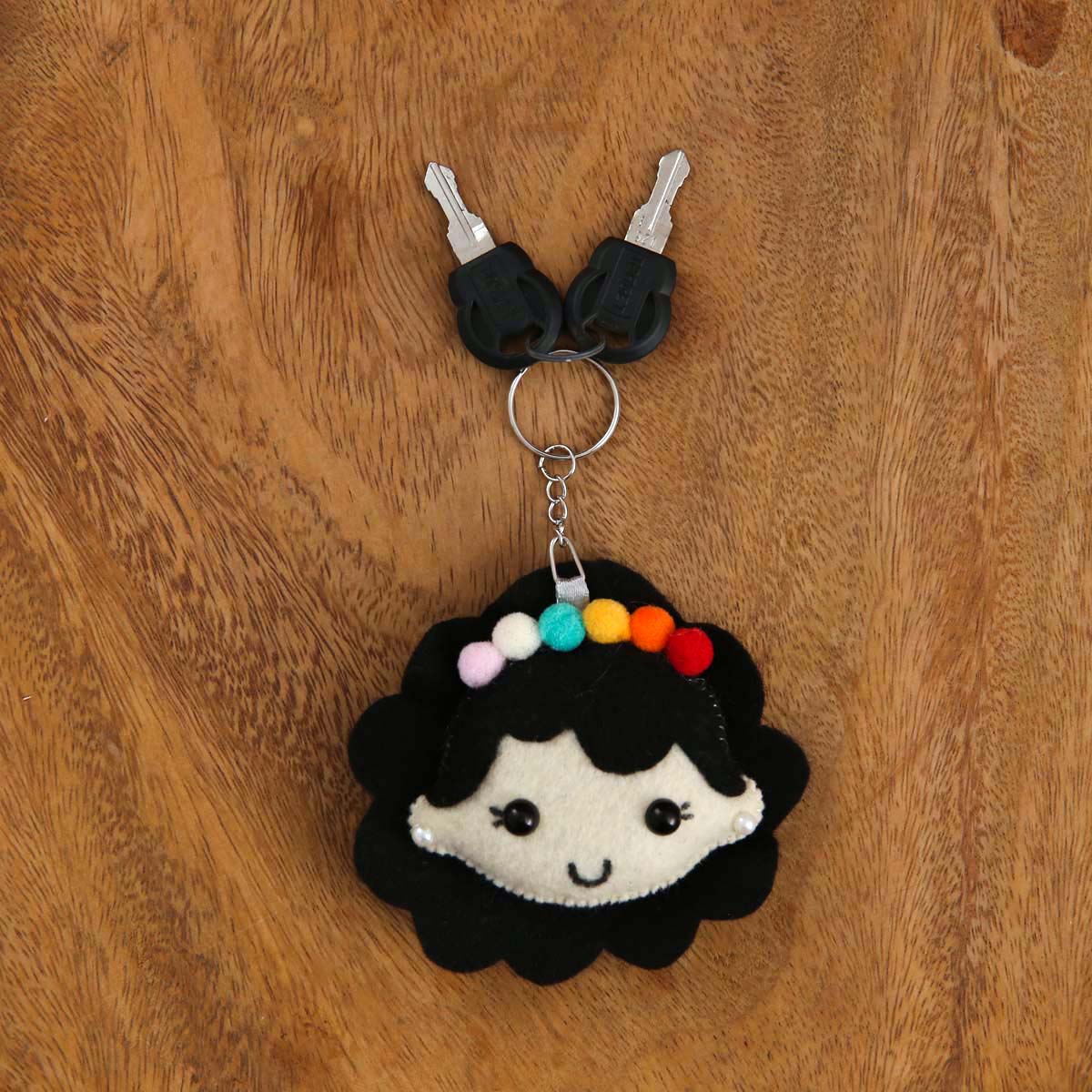 Rainbow Girl Felt Keytag