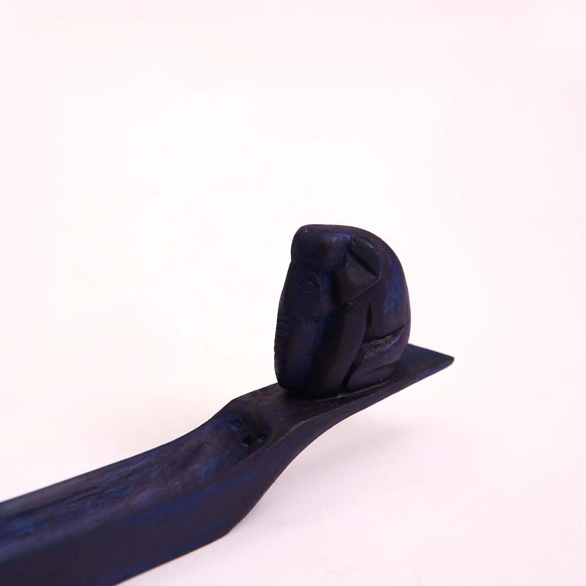 Blue Boat Wooden Incense Stick Holder