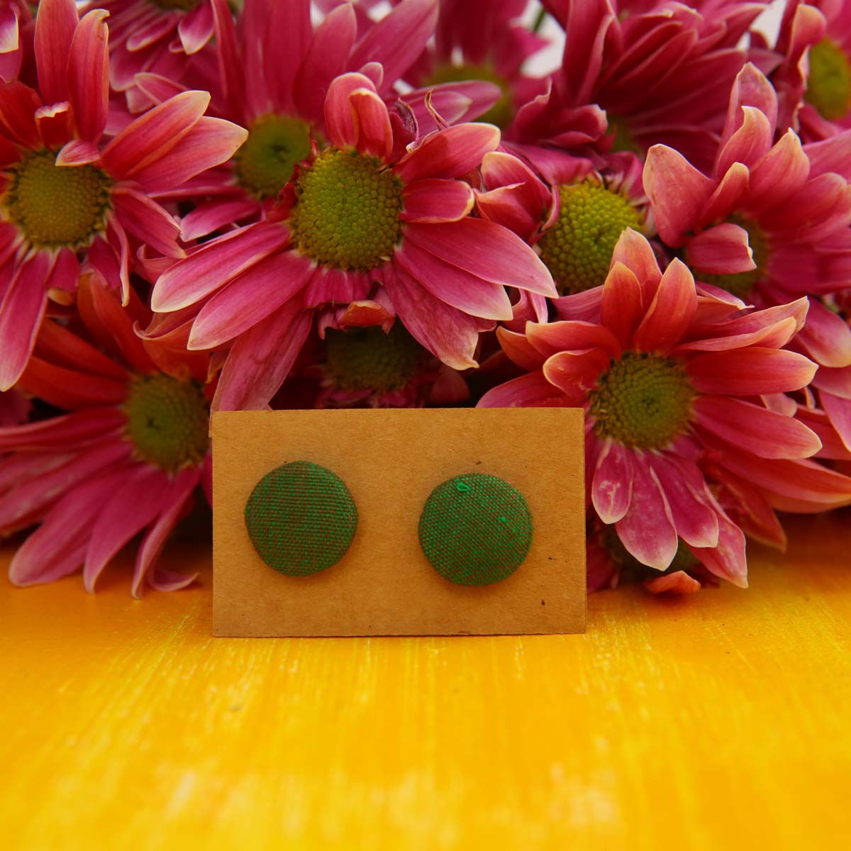 Moss Handloom Stud Earrings
