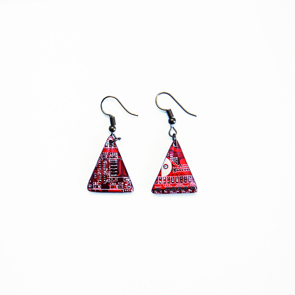 Ruby Triangle Earrings