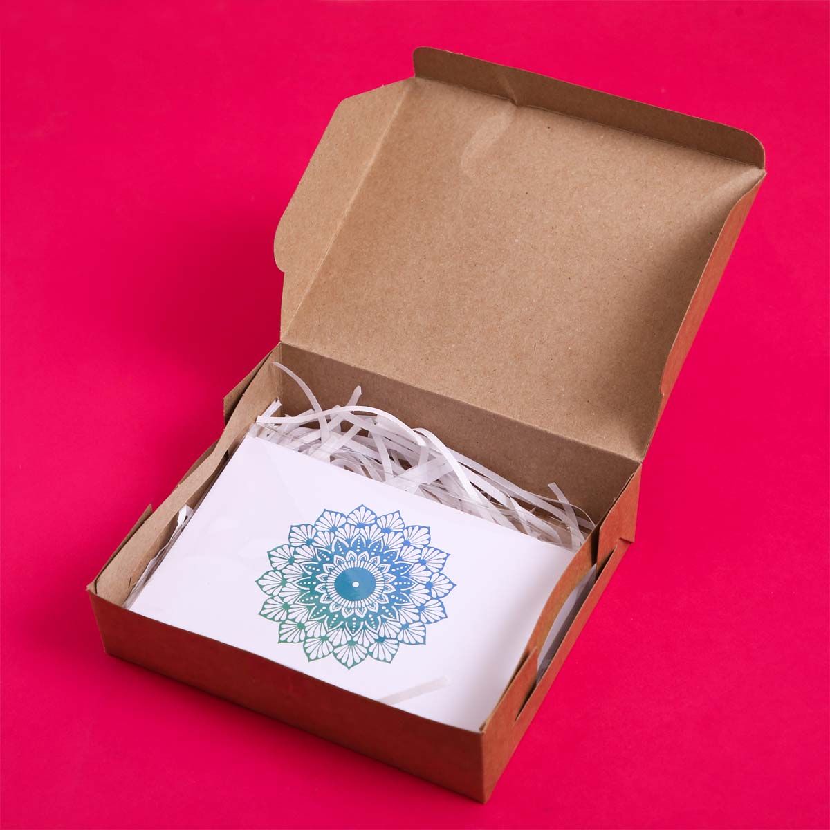 Blue & Green Shaded Daffodil Mandala Card Set