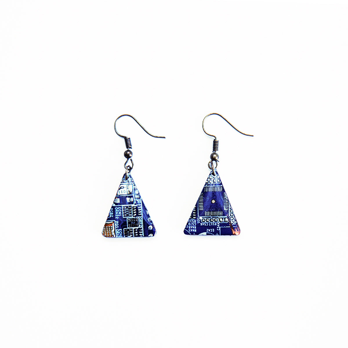 Sapphire Triangle Earrings
