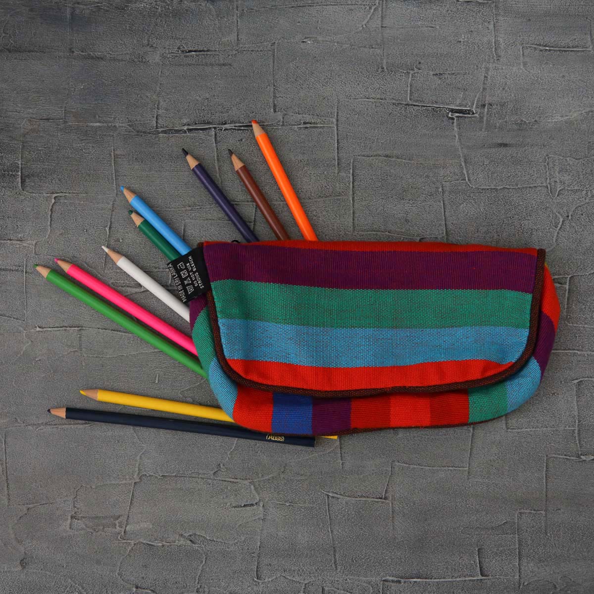 Striped Handloom Pencil Case