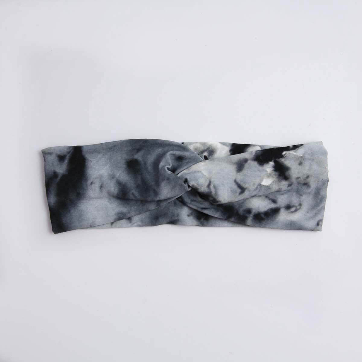 Grey Stretchy Tie Dye Head Band