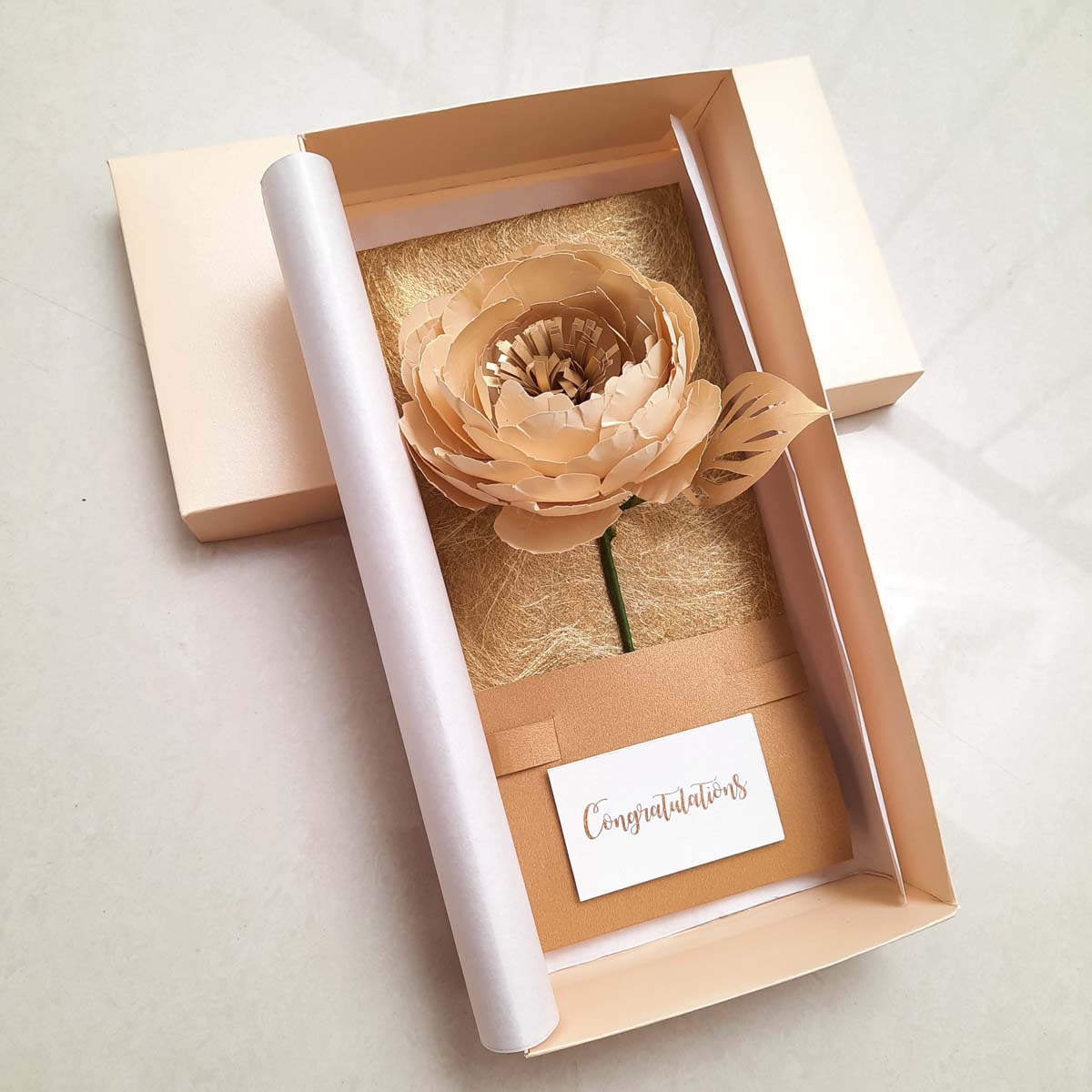 Yellow Peony 'Congratulations' Gift Box