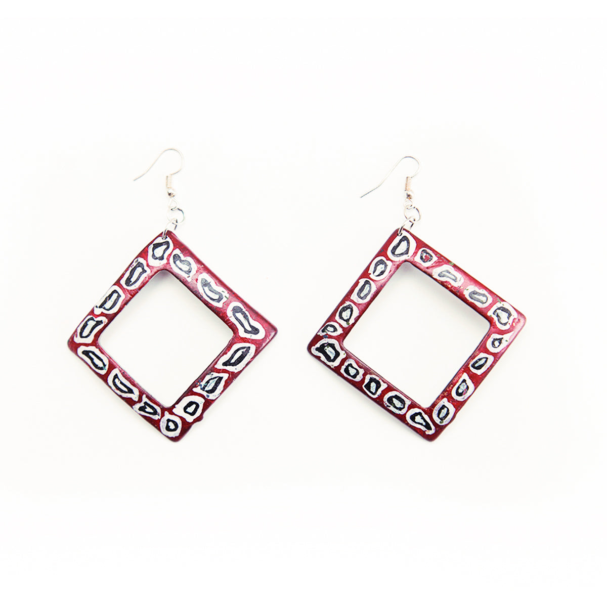 Ruby Coconut Shell Earrings