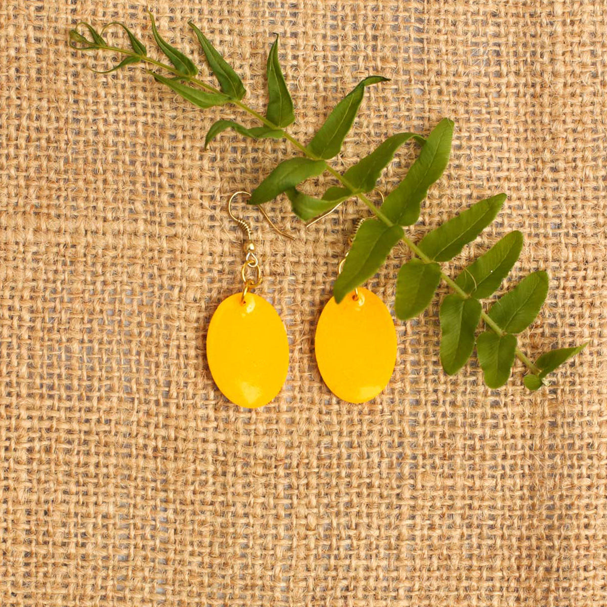 Daffodil Oval Resin Earrings