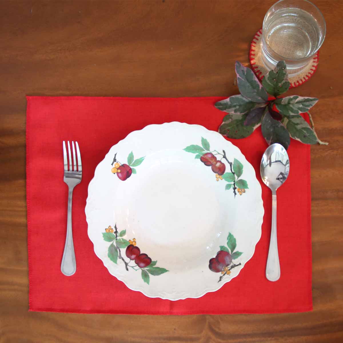 Cherry Red Placemat Set