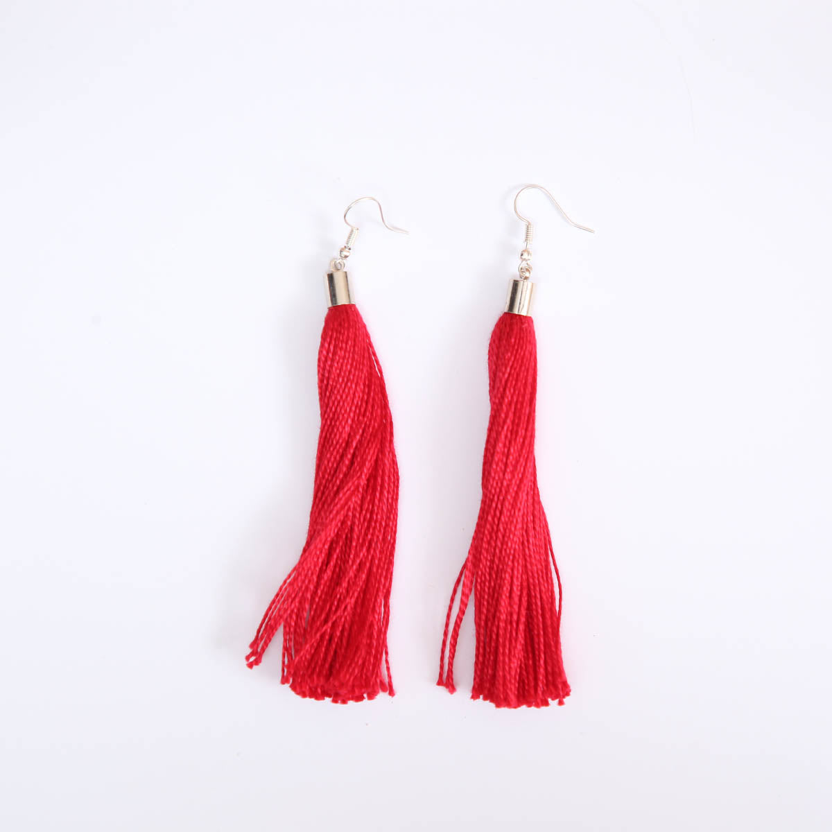 Ruby Red Tassel Earrings