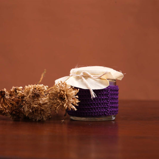 Lavender Crochet Candle