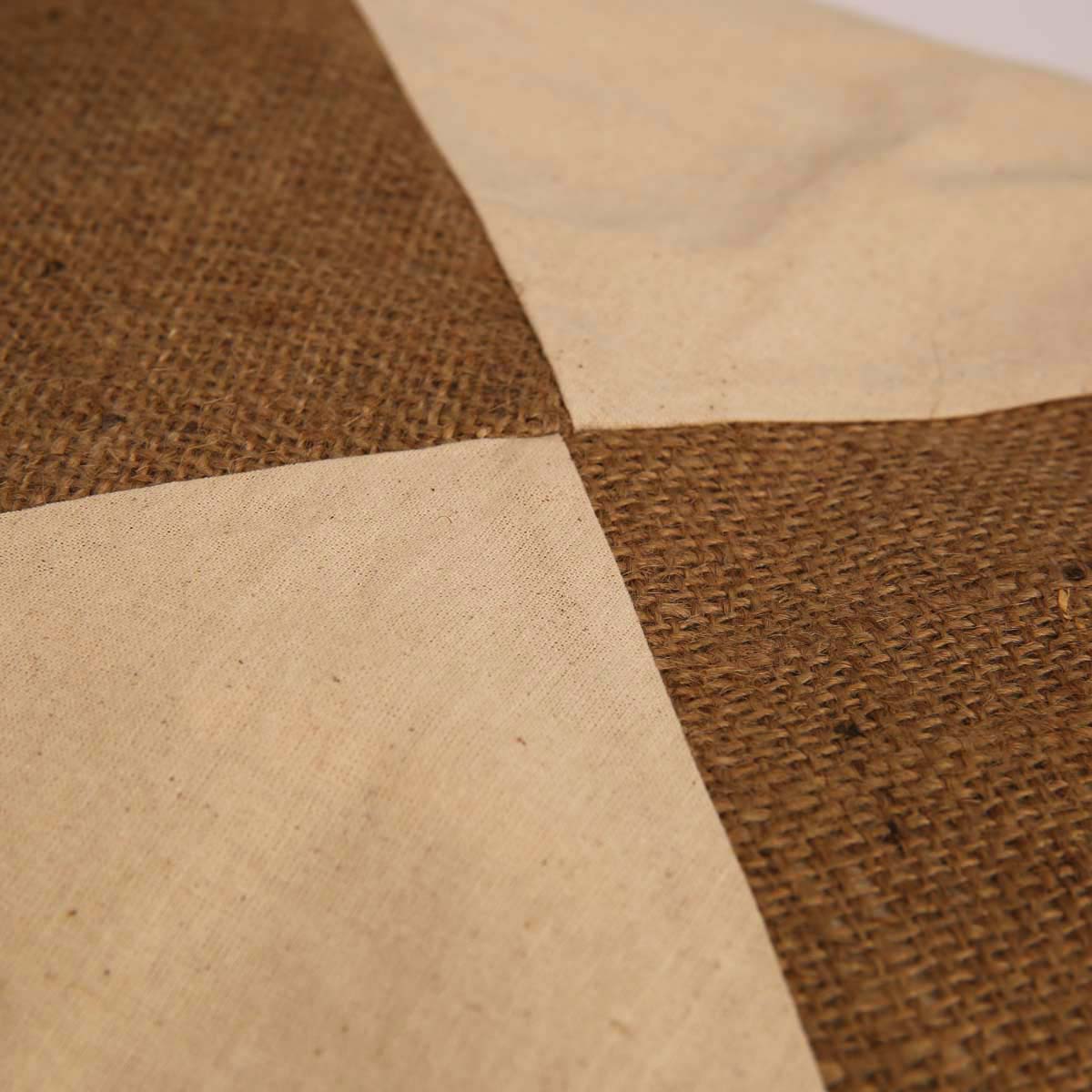 Burlap Cross Cushion Cover