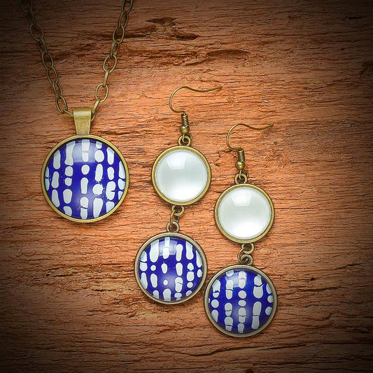 Blue Batik Earrings