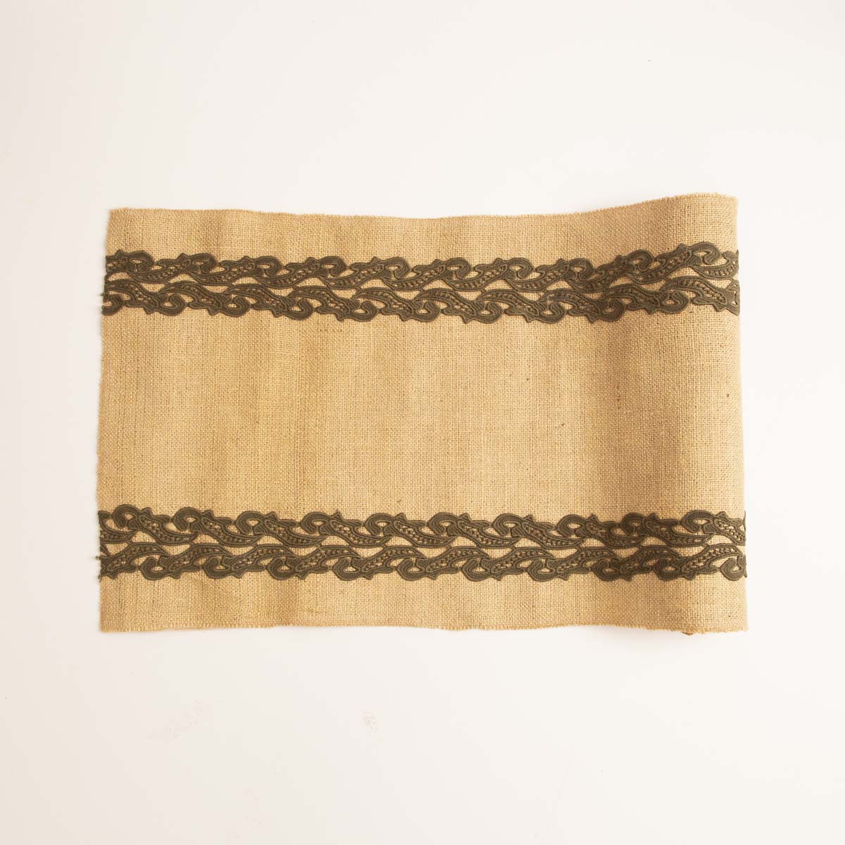 Olive Burlap Table Runner