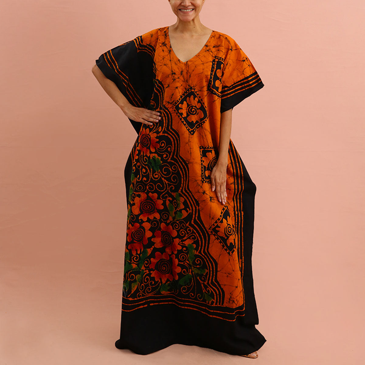 Tangerine Batik Kaftan