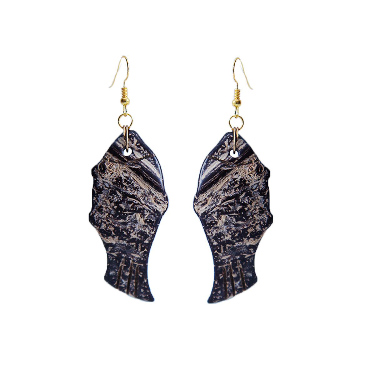 Abstract Coconut Shell Earrings