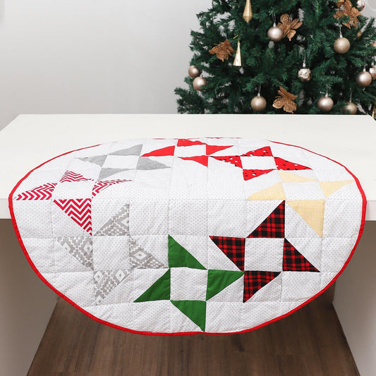 Star Wreath Quilted Table Topper