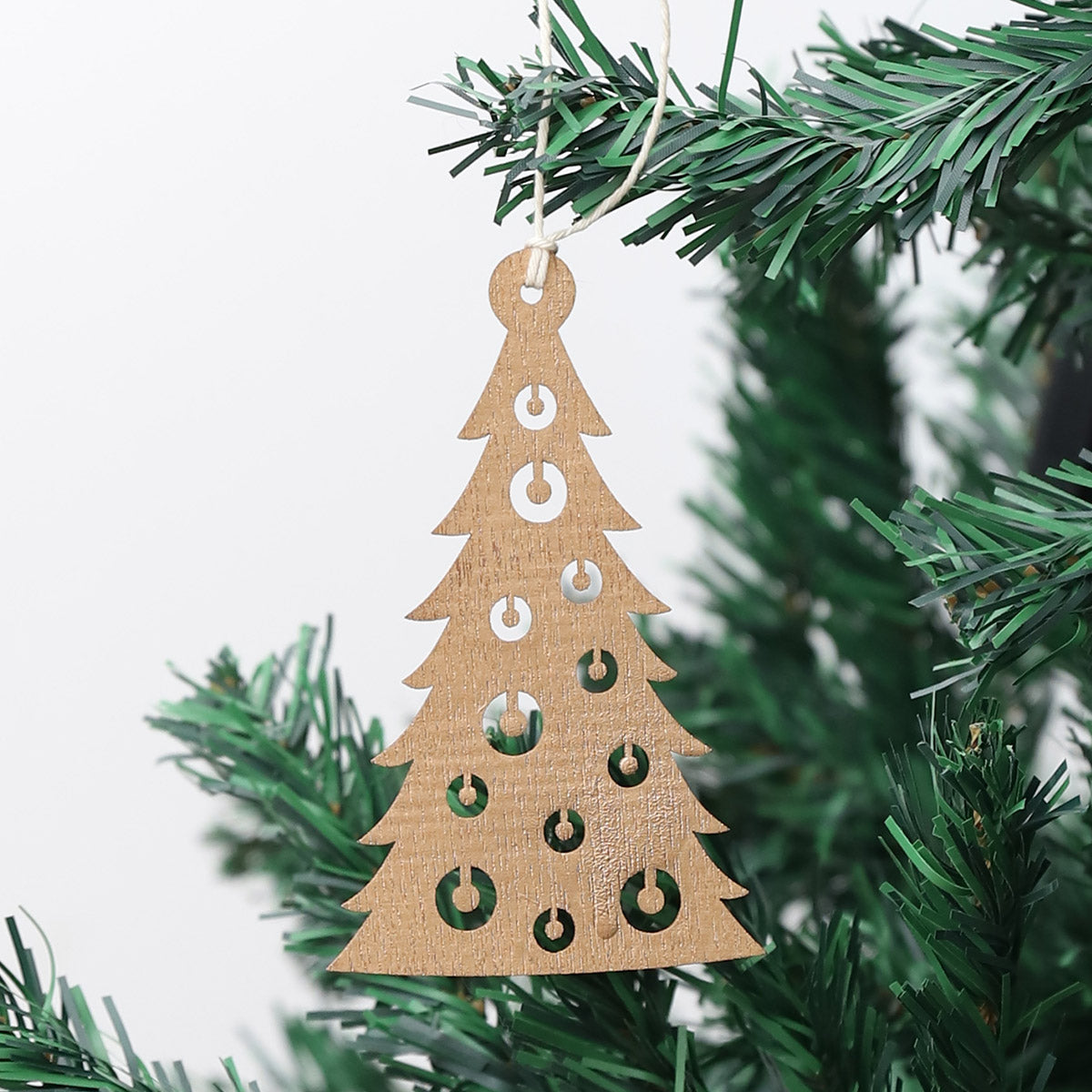 Golden Christmas Tree Wooden Ornament