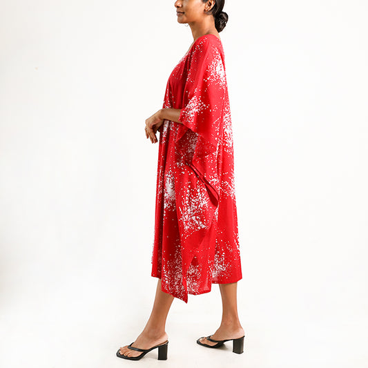 Ruby Glow Batik Kaftan