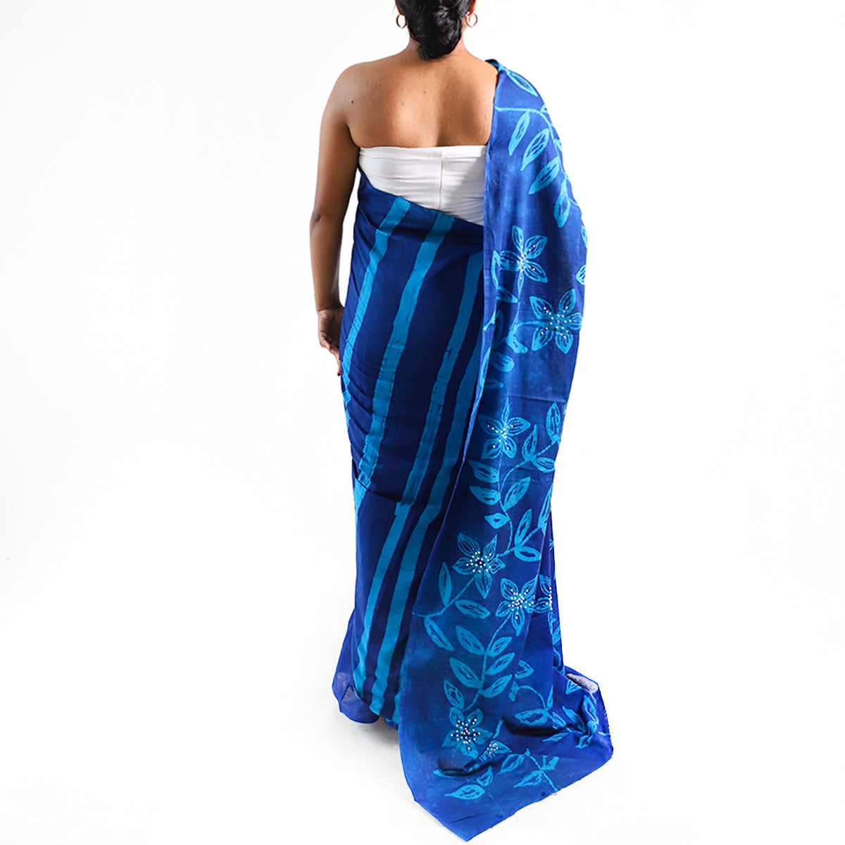 Midnight Waves Batik Saree