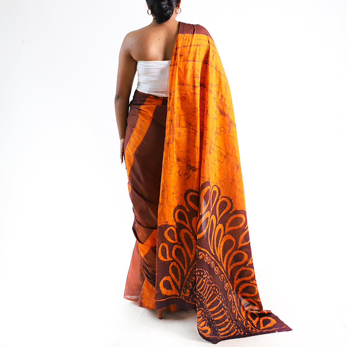 Autumn Glow Batik Saree