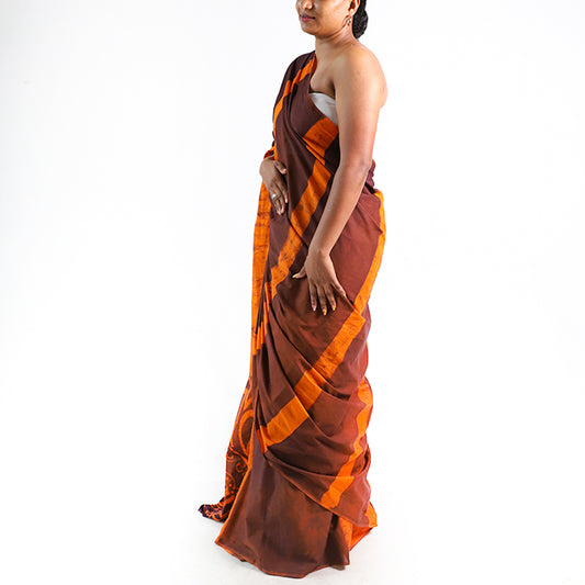 Autumn Glow Batik Saree