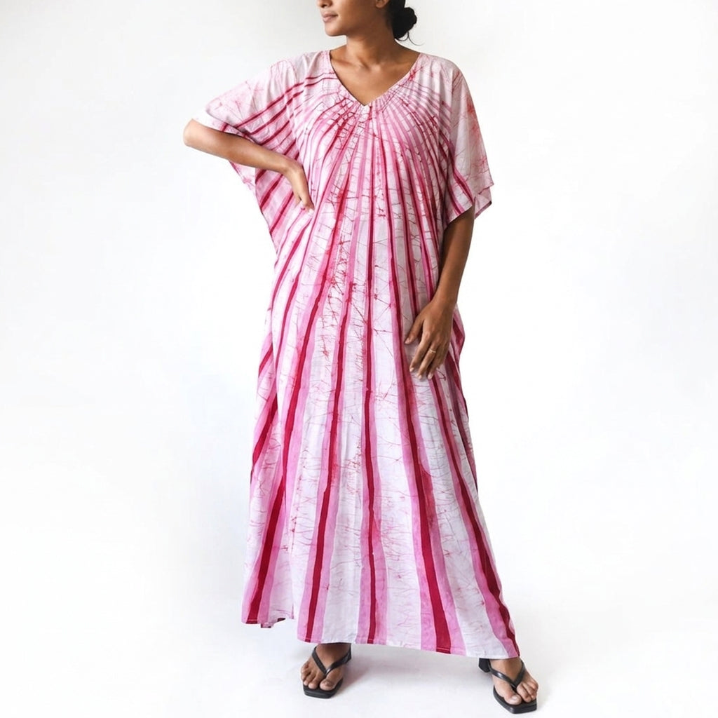 Blush Stripe Batik Kaftan