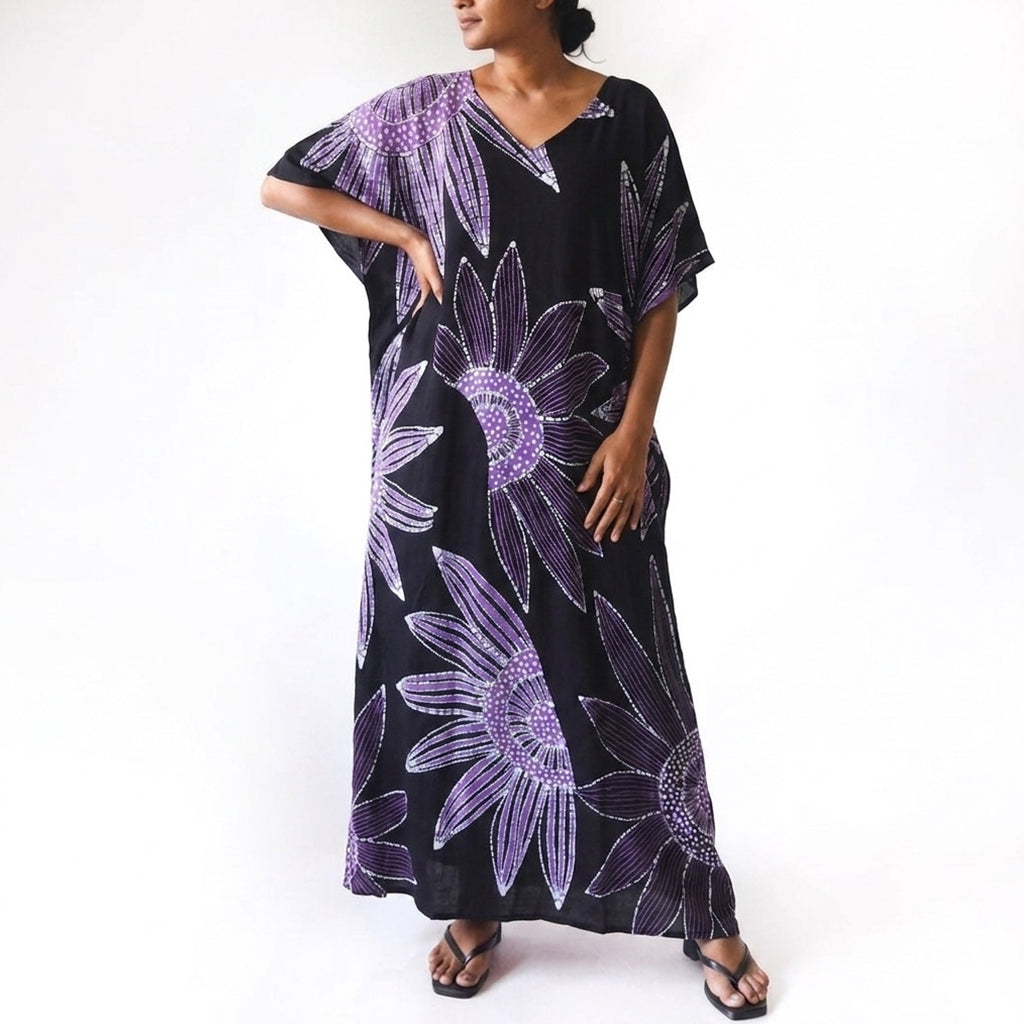 Orchid Bloom Batik Kaftan