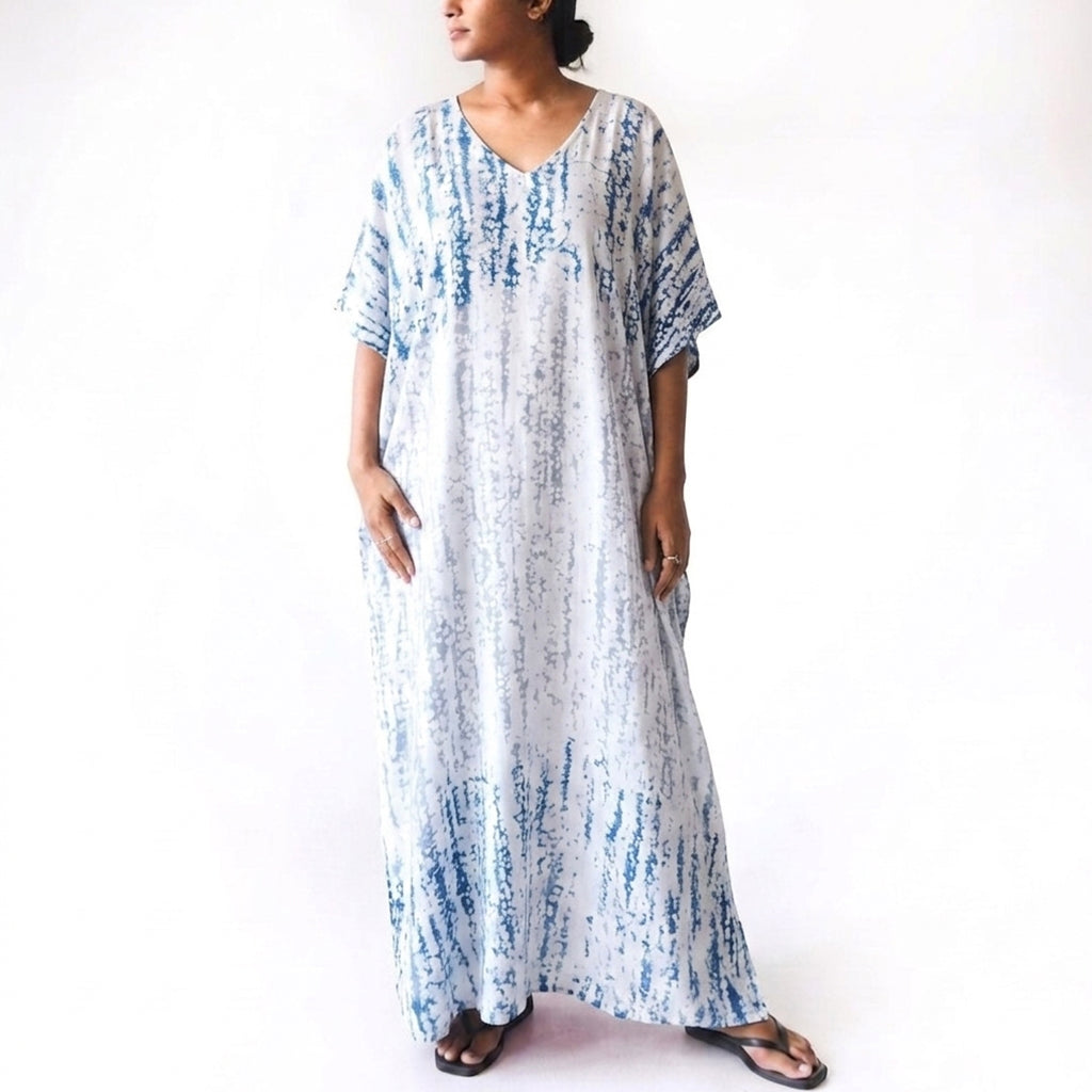 Emerald Splatter Batik Kaftan