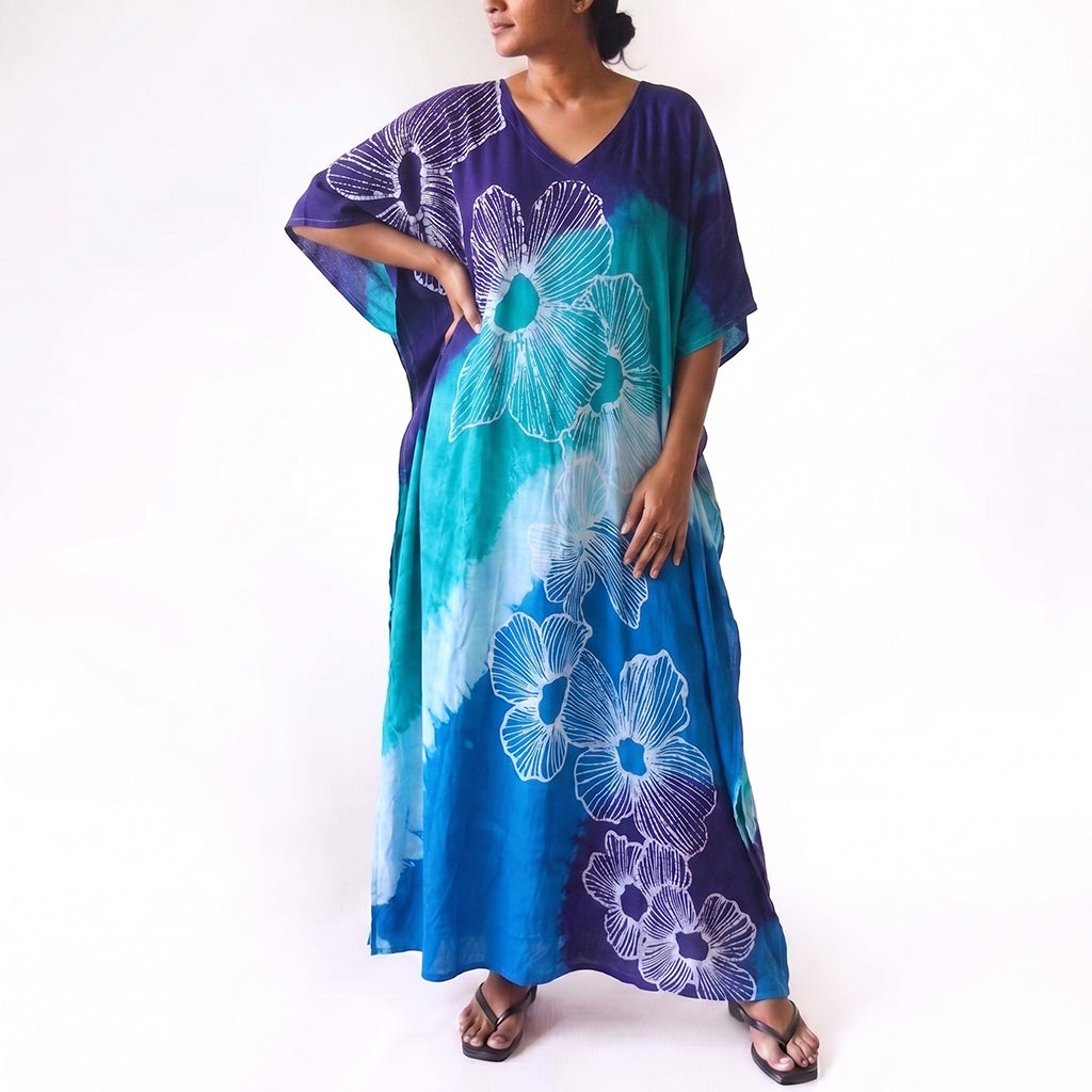Violet Leaf Batik Kaftan