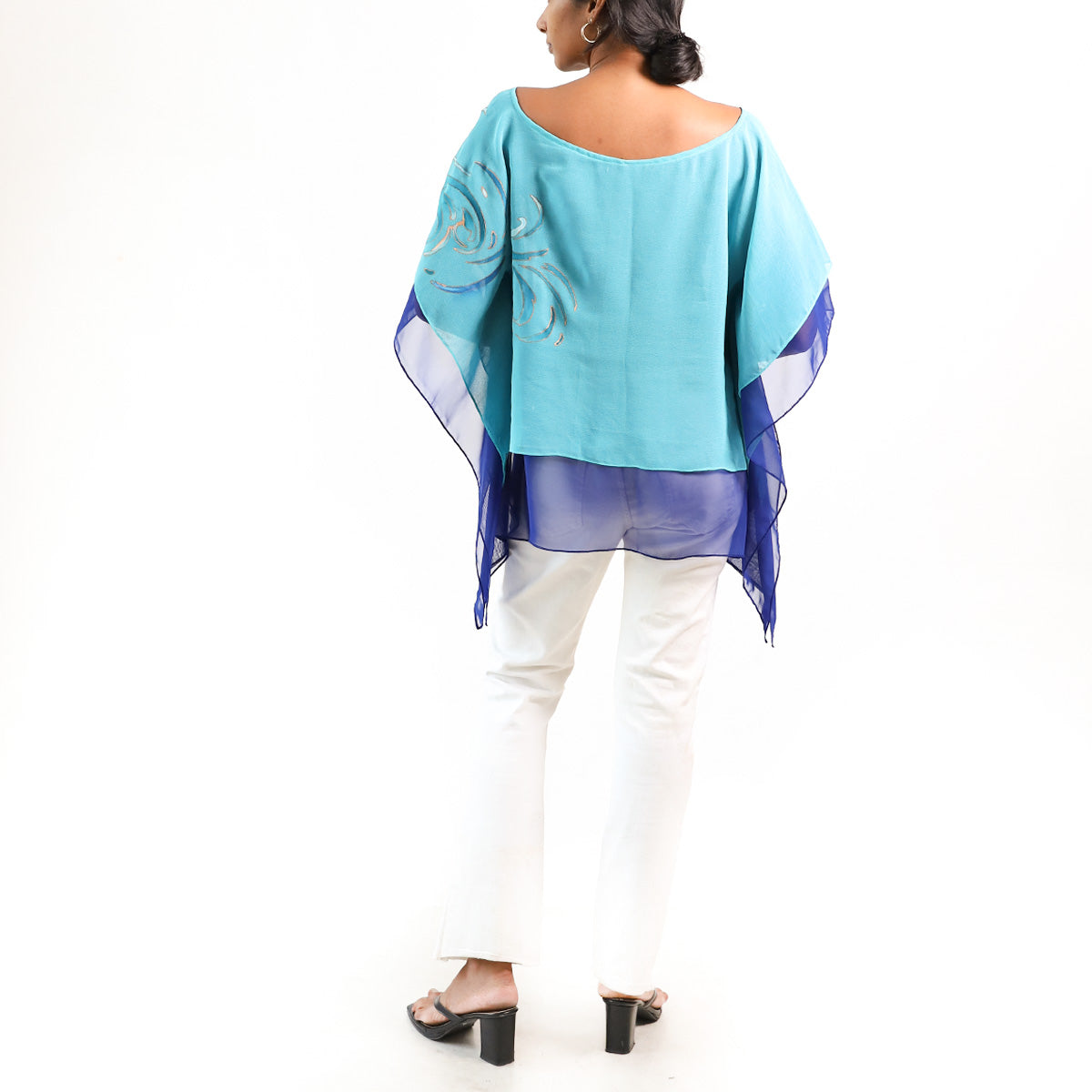 Crashing Waves Chiffon Poncho Top