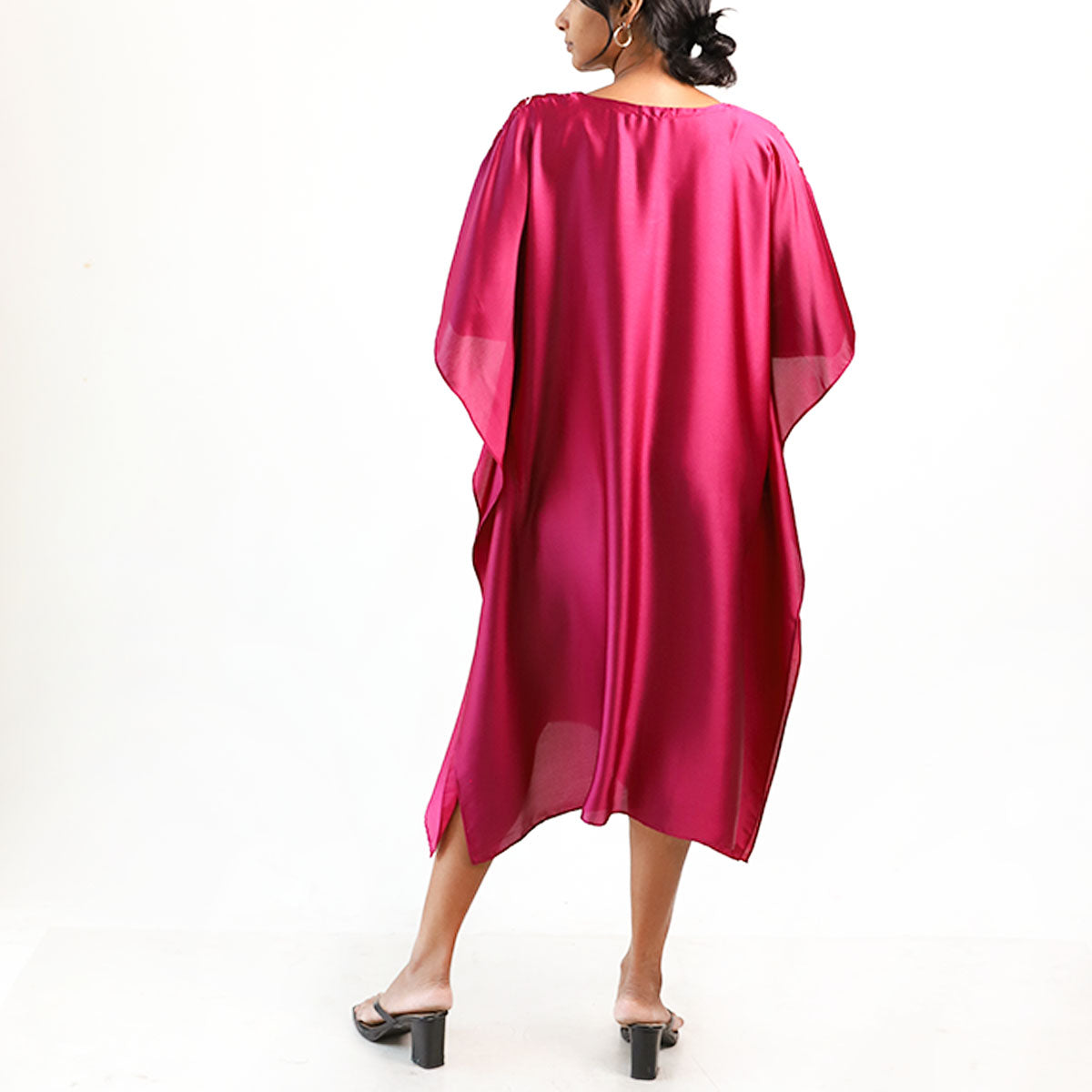 Crimson Bloom Batik Kaftan