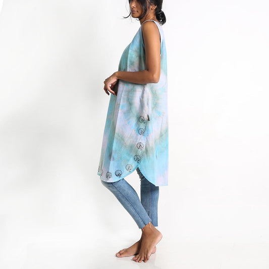 Cotton Candy Tie-Dye Sleeveless Kurta