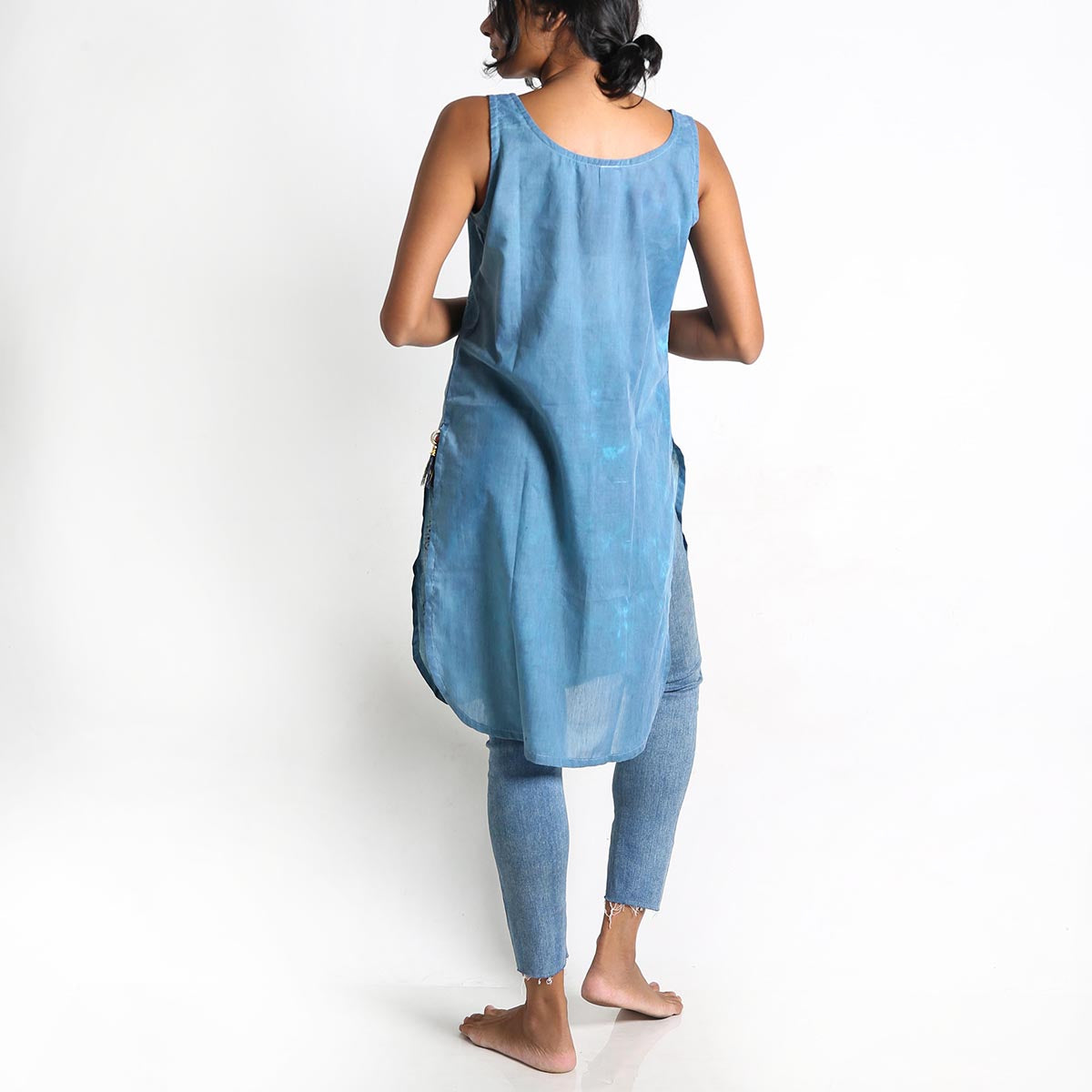 Olive Tie-Dye Sleeveless Kurta