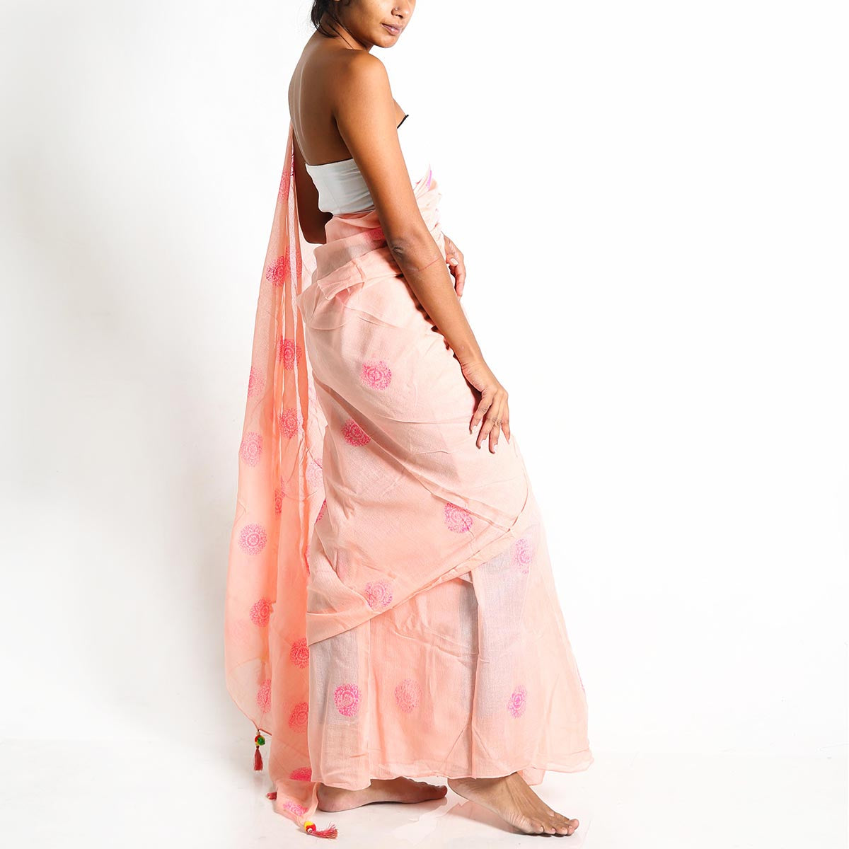 Pink Hues Block Printed Saree