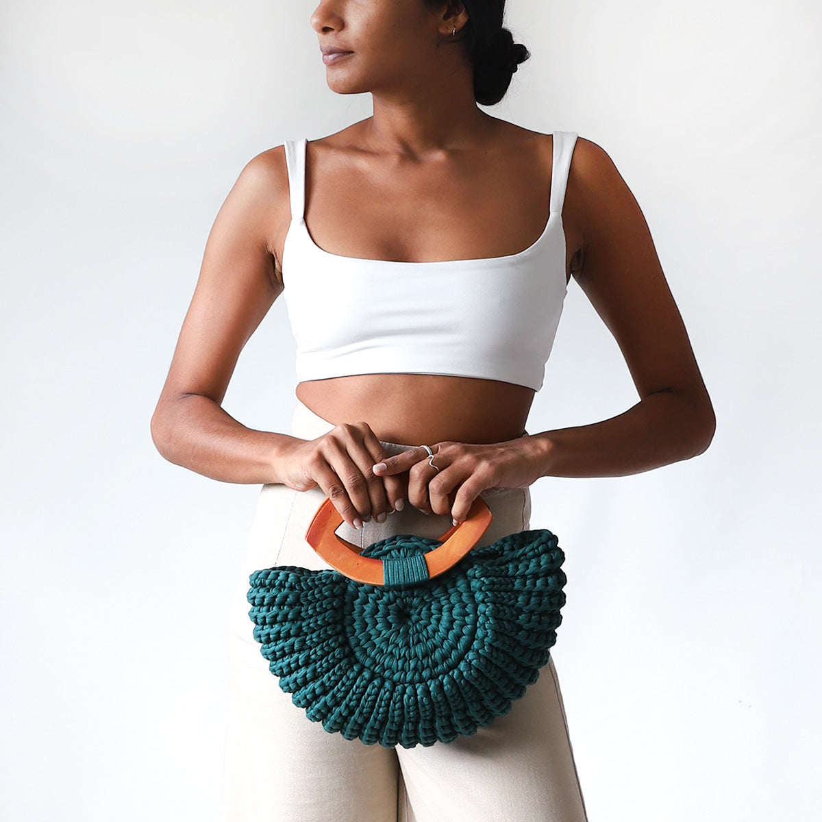Emerald Weave Crochet Bag