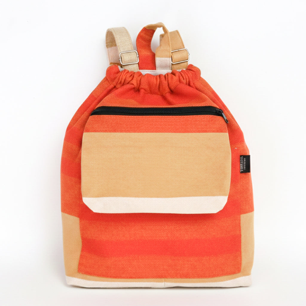 Tangerine Handloom Cord Rucksack