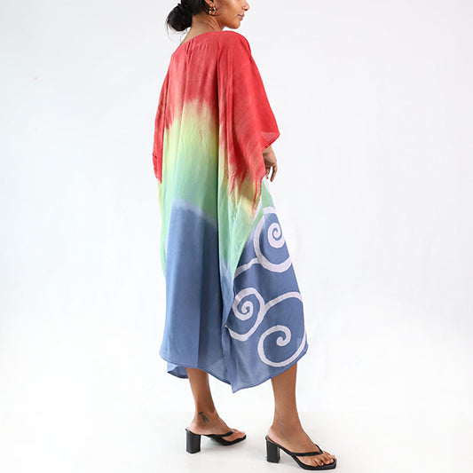 Sunset Swirl Batik Kaftan