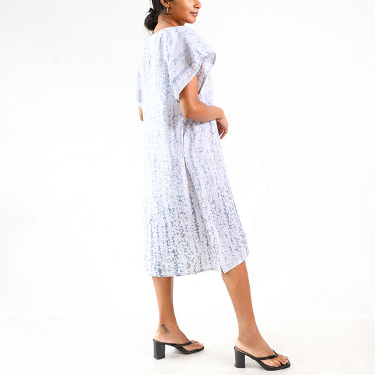 Blue Splash Batik Dress