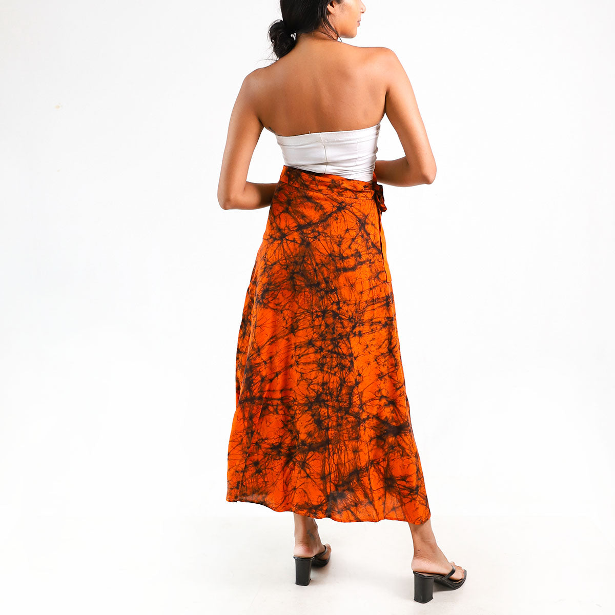 Sunset Bloom Batik Wrap Skirt