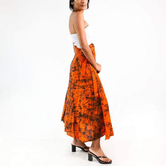 Sunset Bloom Batik Wrap Skirt