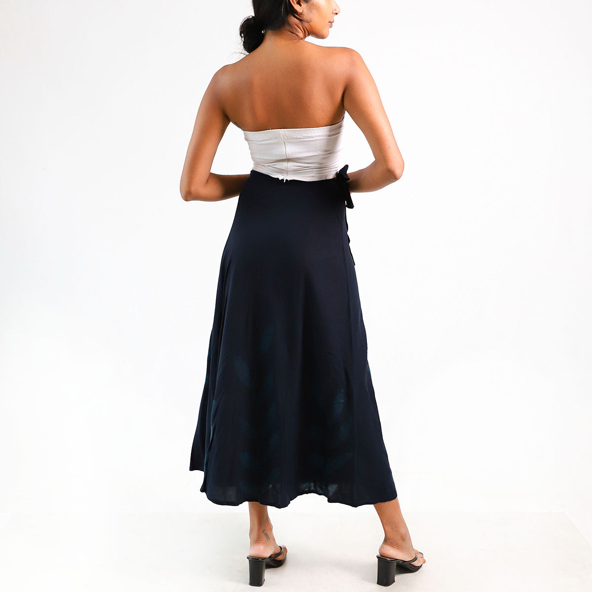 Midnight Garden Batik Wrap Skirt