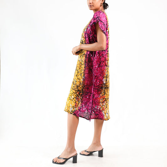 Rainbow Glow Batik Dress