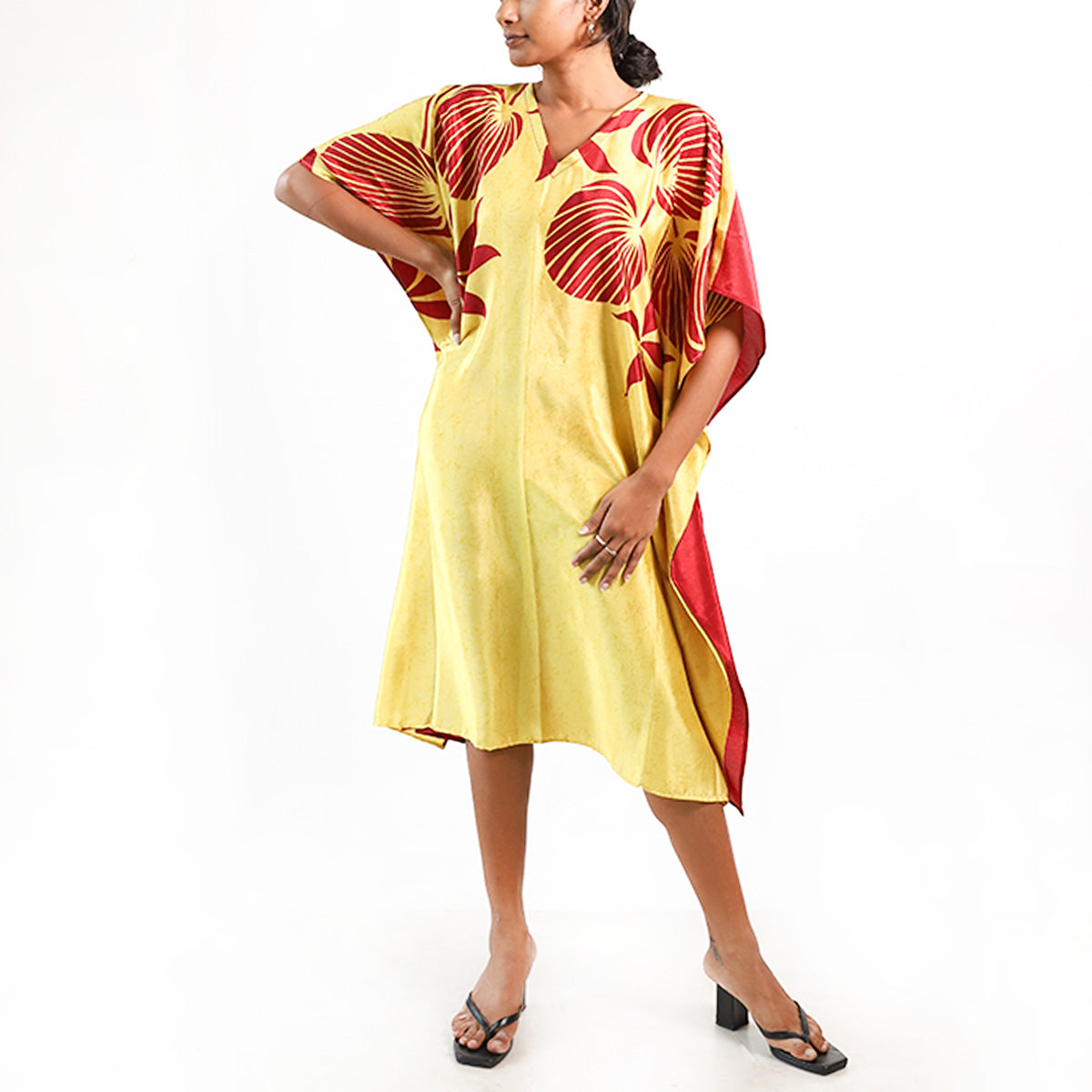 Mustard & Crimson Batik Kaftan